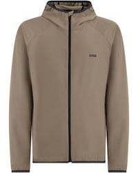 BOSS - Hooded Rain Jacket Light Light/Pastel Polyamide Raincoats - Lyst