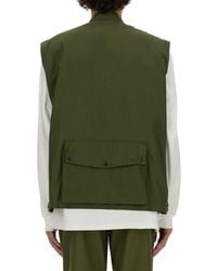 Needles - Vest With Pockets Cotton Waistcoats & Gilets - Lyst