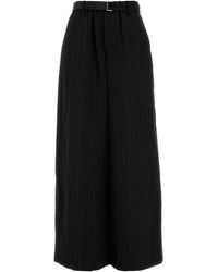 Sacai - Embroidered Wool Wide-Leg Pant - Lyst