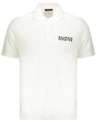 Balmain - Cotton Polo Shirt - Lyst