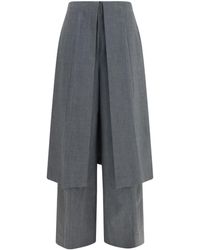 THE LATEST - Tailored Pants With Draped Skirt Panel - Lyst