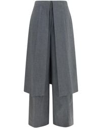 Thelatest - Tailored Pants With Draped Skirt Panel, Polyester Trousers - Lyst