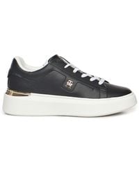 Tommy Hilfiger - Leather Sneakers With Monogram - Lyst