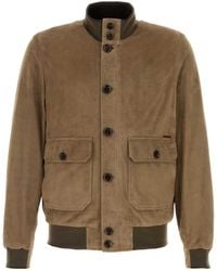 Moorer - Cappuccino Suede Carlos Bomber Jacket - Lyst