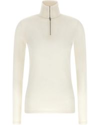 Jil Sander - Virgin Wool Half-Zip Turtleneck Sweater - Lyst
