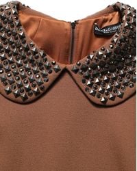 Dolce & Gabbana - Dolce & Gabbana Studded-Embellished Virgin Wool Dress - Lyst