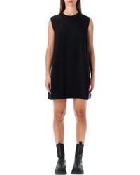 Sacai - Short Dress With Contrasting Pleated Back Cotton - Lyst