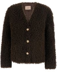 Twinset - V-Neck Cardigan Tech Fabric Polyester Top - Lyst
