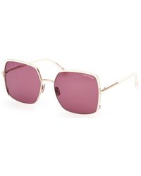 Tom Ford - Sunglasses Square Full Rim, Shiny Rose Frame And Lens Ft100632Y - Lyst