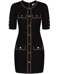 Elisabetta Franchi - Chic Chain-Trimmed Mini Dress - Lyst