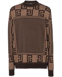 Balmain Maxi Monogram Scarf Sweater in Blue for Men