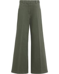 Aspesi - Loose-Fitting Pants Cotton Flared Trousers - Lyst
