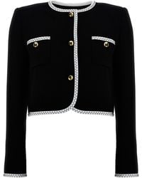 Moschino - Structured Crepe Viscose Short Jacket - Lyst