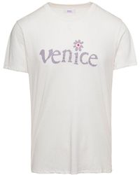 ERL - White Crewneck T-shirt With Venice Print In Cotton - Lyst