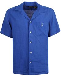 Ralph Lauren - Patched Pocket Logo Embroidered Short-Sleeved Shirt - Lyst