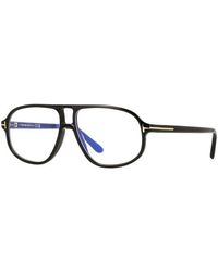 Tom Ford - Eyeglasses Square Full Rim, Frame And Clear Light Protection Lens Ft6082-B001 - Lyst