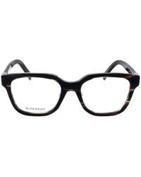 Givenchy - Eyeglasses Square Full Rim, Havana Frame And Clear Demo Lens Gv50040F053 - Lyst