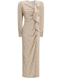 Alessandra Rich - Jacquard Draped Dress With Flounces - Lyst