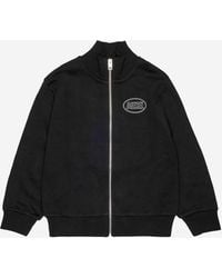 DIESEL - Cotton Sweatshirt With Logo And Zip Hoods & Sweatshirts - Lyst