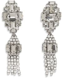 Alessandra Rich - Colored Crystal Drop Earrings Metal Metallic Metallised - Lyst