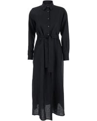 Le Plain - Dress With Classic Collar And Adjustable Skirt - Lyst