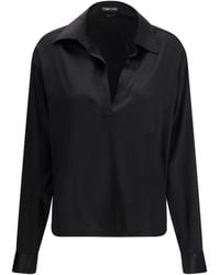 Tom Ford - Stretch Silk Shirt Silk; Elastane - Lyst