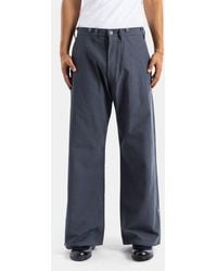 TAIGA TAKAHASHI - Wide-Leg Cotton Work Trousers Charcoal - Lyst