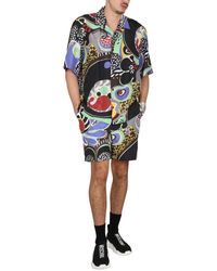 Moschino - Psychedelic Print Bermuda Shorts Silk - Lyst