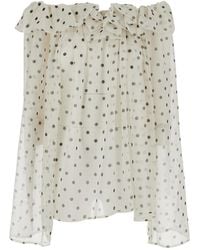 MSGM - Top With Polka Dot Print - Lyst