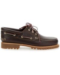 Timberland - Loafers With Embossed Logo On The Side And Low Block Heel - Lyst