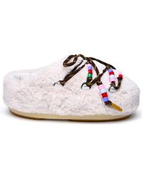 Moon Boot - Faux-Fur Bead-Embellished Lace-Up Fastened Mules - Lyst