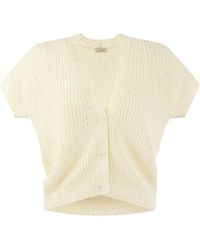 Peserico - Cotton And Sequin Cardigan - Lyst