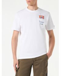 Mc2 Saint Barth - Cotton T-Shirt With Estathé Summer Mood Embroidery Estathe Special Edition - Lyst