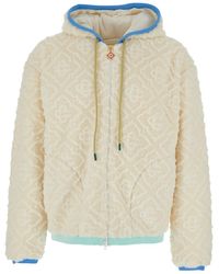 CASABLANCA - Jacket With All-Over Monogram And Fixed Hood - Lyst