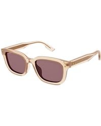 Gucci - Sunglasses Square Full Rim, Shiny Transparent Light Frame And Solid Brick Lens Gg1605Sk004 - Lyst