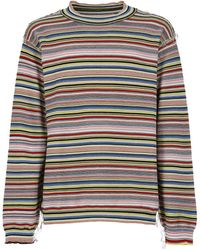 Maison Margiela - Striped Knitted Long-Sleeved T-Shirt - Lyst