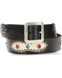 HTC - Belt With Coloured Stone Embellishments Calf Leather - Lyst