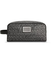Dolce & Gabbana - Coated Canvas Necessaire With All-Over Logo - Lyst
