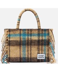 Mc2 Saint Barth - Vanity Blanket Shoulder Bag With Tartan Print - Lyst