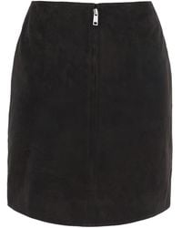 ROTATE BIRGER CHRISTENSEN - Miniskirt Suede Leather Skirt - Lyst