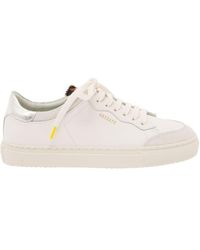 Axel Arigato - White Low-top Sneakers Wit Metallic Heel Tab In Smooth Leather Woman - Lyst