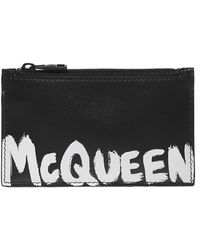 Mens Accessories Wallets and cardholders Alexander McQueen Leather Graffiti Logo Document Holder in Black for Men Save 32% 