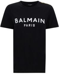 Balmain - Flocked Paris T-shirt - Lyst