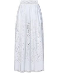 Alberta Ferretti - Lace-Detail High Waist Maxi Skirt - Lyst