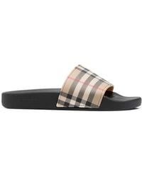 Burberry - Slides Sandals With Vintage Check Motif - Lyst