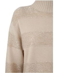 Brunello Cucinelli - Wool Silk Blend Turtleneck Sweater Clothing - Lyst