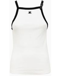 Courreges - Courreges Tank Top With Contrast Buckle - Lyst