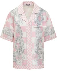 Versace - Shirt With Baroque Pattern And Medusa - Lyst
