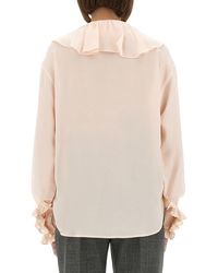 McQueen - Shirt With Ruffles Silk - Lyst