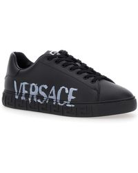 Versace - 'New Greca' Low Sneakers With Greca Motif And Lettering Logo On The Side - Lyst